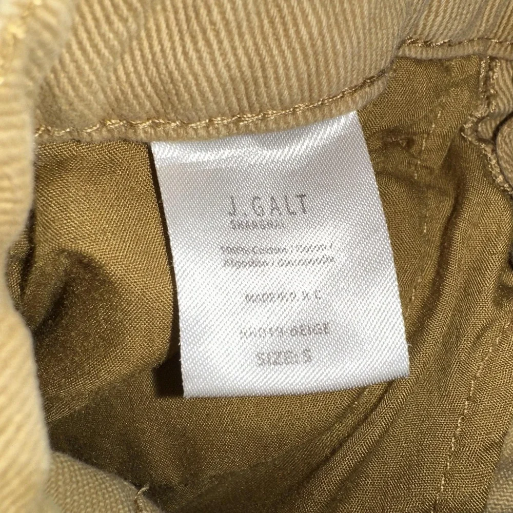 J. Galt Skirt Womens Small Khaki Button Fly Denim Mini 5-Pocket High Waist‎